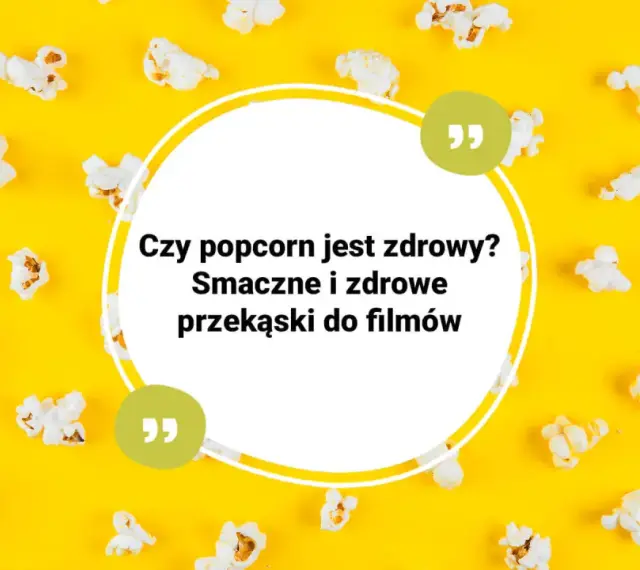 Czy popcorn jest zdrowy? Puszyste ziarna kukurydzy na żółtym tle, idealne jako smaczna i zdrowa przekąska do filmów.