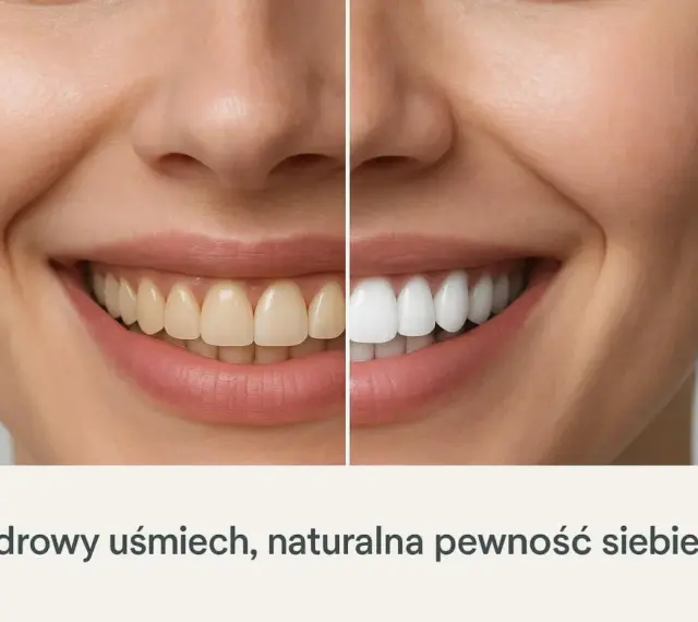 Uśmiech przed i po wybielaniu. Unikaj nie mycia zębów na noc, by cieszyć się bielą.