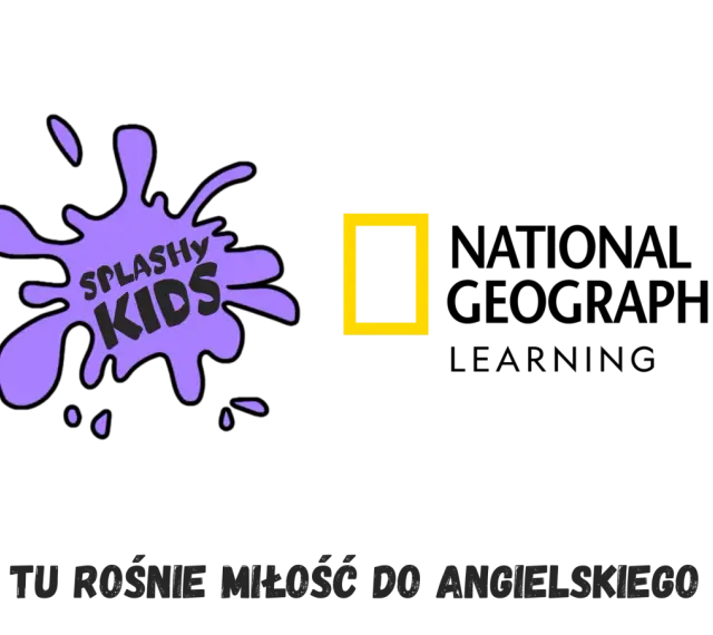 Logo "Splashy Kids" i National Geographic Learning. Idealne dla 3-letniego dziecka, które odkrywa świat angielskiego.