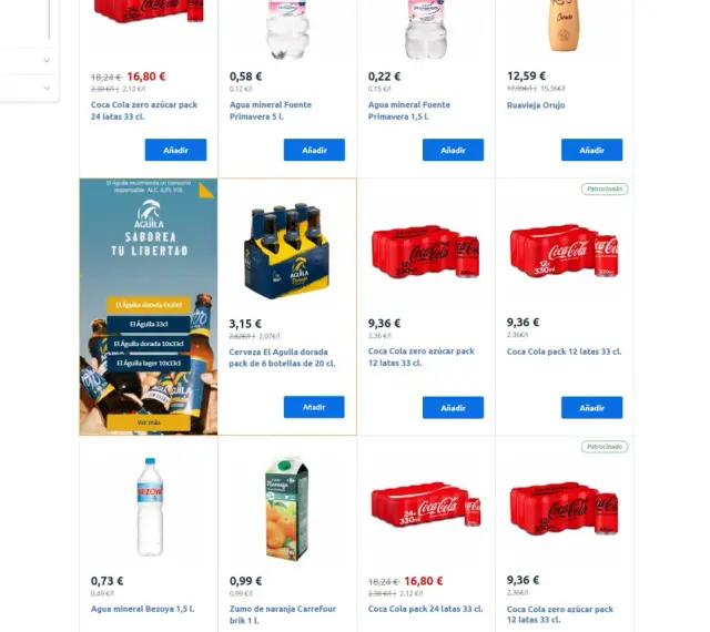 Ceny napojów w Hiszpanii: Coca-Cola 24x33cl za 16,80€, piwo El Aguila za 3,15€. Czy w Hiszpanii jest drogo?