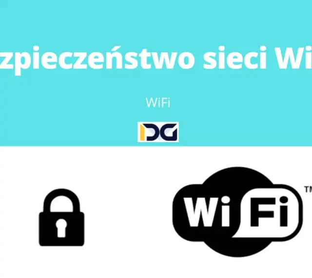Ikona kłódki symbolizuje klucz zabezpieczeń sieciowych, obok logo Wi-Fi.