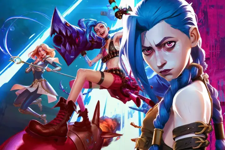 Jinx i Lux z League of Legends, gotowe do walki na PS5.