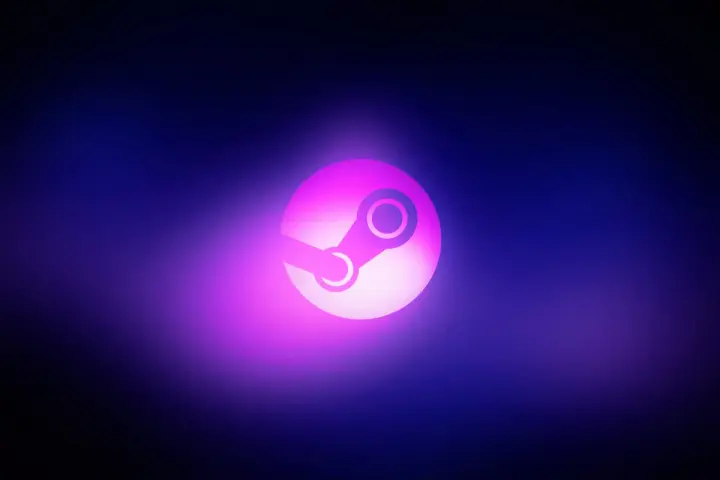Logo Steam na fioletowym tle. Chcesz wiedzieć, jak sprawdzić ile wydałem na Steam?