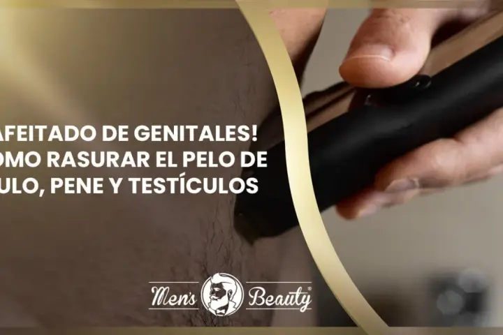 Guía para depilarse el culo, pene y testículos. Un hombre usa una recortadora para el afeitado de genitales.