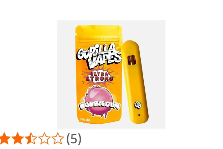 Kit para comprar vaper CBD Gorilla Vapes sabor Bubblegum, ultra fuerte, 75% CBD.
