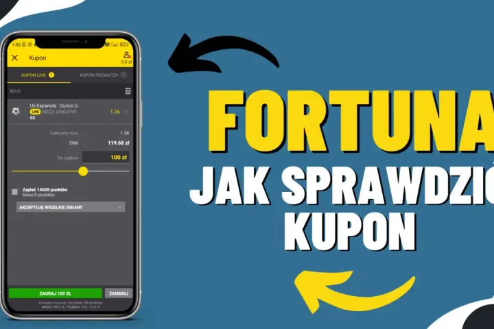 Na ekranie telefonu widać kupon bukmacherski Fortuna. Dowiedz się, czy dogrywka liczy się na kuponie.