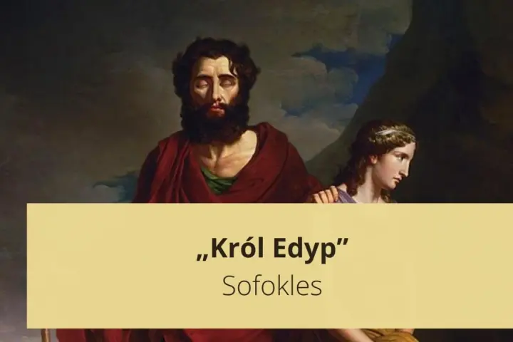 Mit o Edypie streszczenie: malowidło przedstawia Edypa i Antygonę.