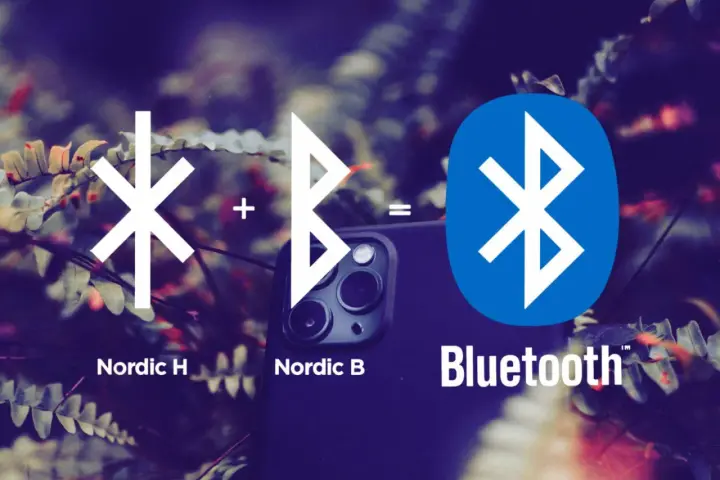 Nordic H + Nordic B = Bluetooth. Bilden visar hur tekniken bakom Bluetooth fungerar.