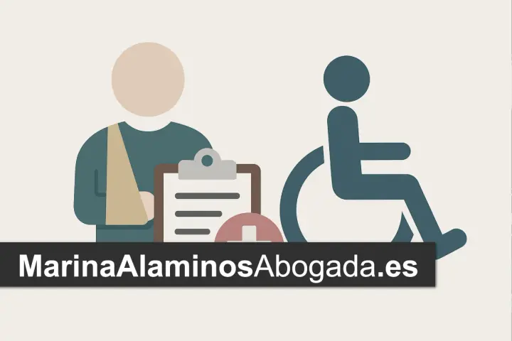 Entiende la diferencia entre incapacidad y discapacidad. Iconos de persona con brazo vendado y silla de ruedas.