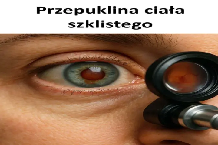Badanie oka, widoczne odklejenie ciałka szklistego.