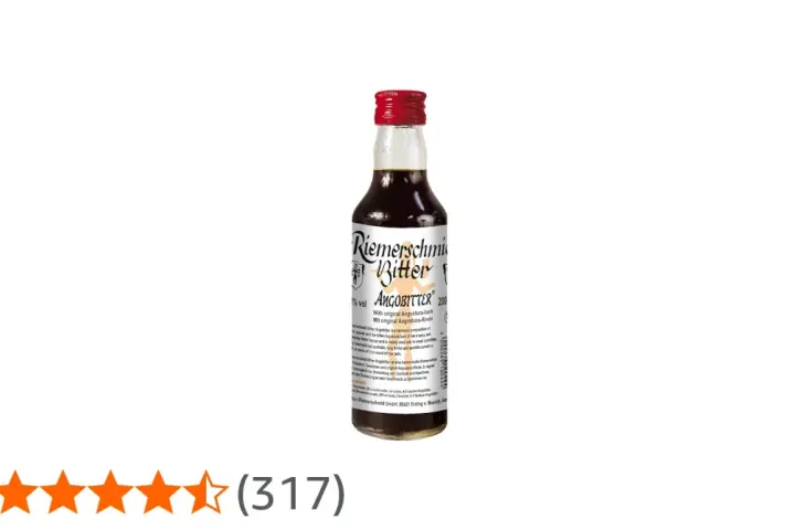 Riemerschmid Angobitter, eine aromatische Alternative zu Angostura Bitter, in kleiner Flasche.