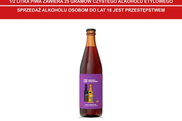 Butelka piwa z etykietą "Browar Zakładowy". Czy mogę przewieźć alkohol w bagażu podręcznym? Pamiętaj, że sprzedaż alkoholu osobom poniżej 18 lat jest przestępstwem.