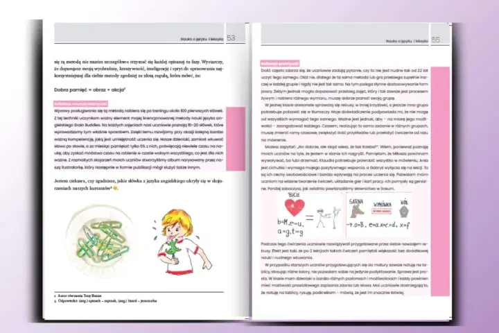 Dzieci z neurodywergencją uczą się przez zabawę i skojarzenia, co widać na ilustracji z kolorowymi spinaczami i rysunkiem chłopca.