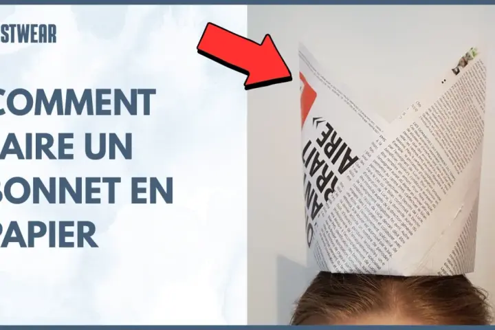 Un bonnet en papier fait maison, parfait pour un patron bonnet couture gratuit.
