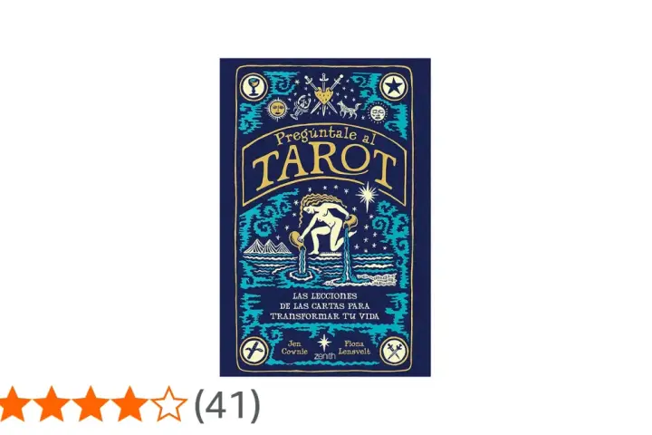 Portada del libro "Pregúntale al Tarot", con ilustraciones místicas y la frase "Las lecciones de las cartas para transformar tu vida".