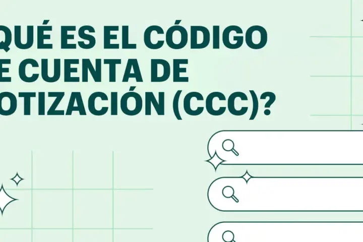 ¿Qué es el Código de Cuenta de Cotización (CCC) de una empresa? Ilustración con elementos gráficos y campos de búsqueda.