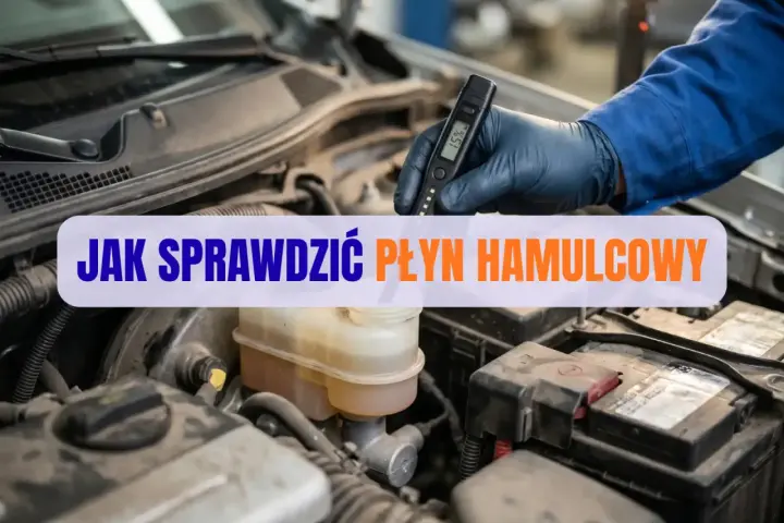 Mechanik w rękawiczce mierzy poziom płynu hamulcowego testerem. Dowiedz się, jak sprawdzić płyn hamulcowy, by zapewnić bezpieczeństwo jazdy.