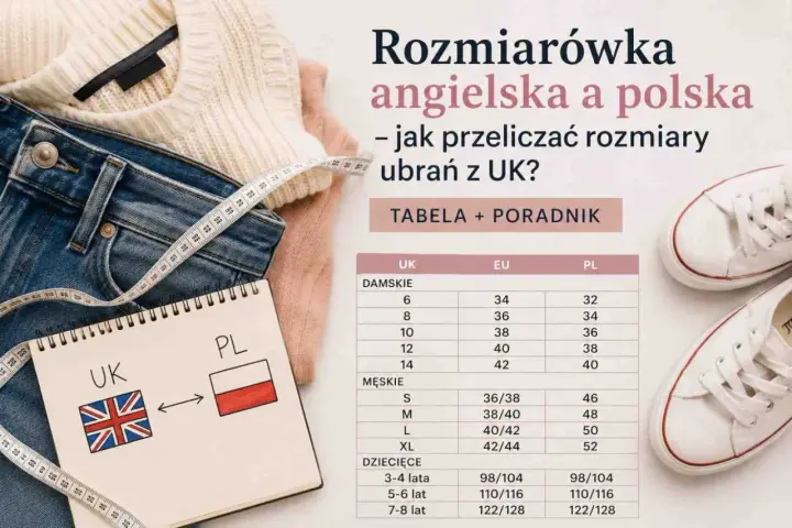 Tabela rozmiarów UK i PL. Rozmiar 6 UK to 34 EU i 32 PL. Jak to jaki to rozmiar buta? Sprawdź w tabeli!