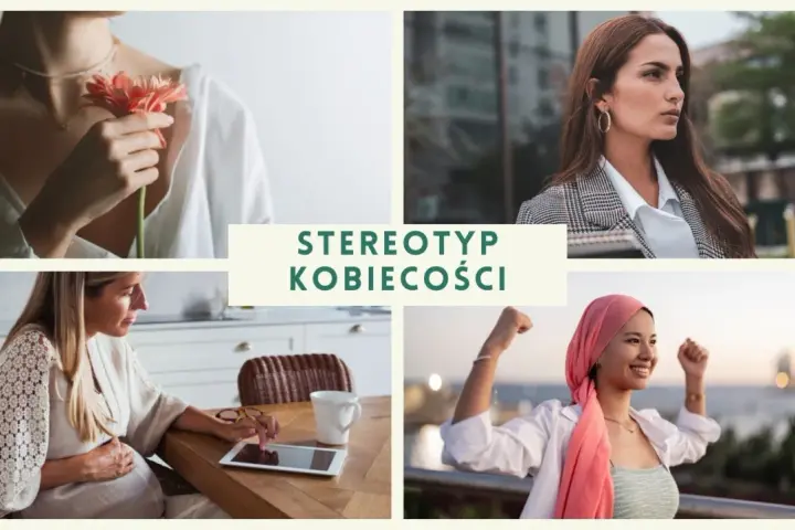 Różnorodne cechy kobiety: delikatność z kwiatem, siła w biznesie, macierzyństwo i radość życia.