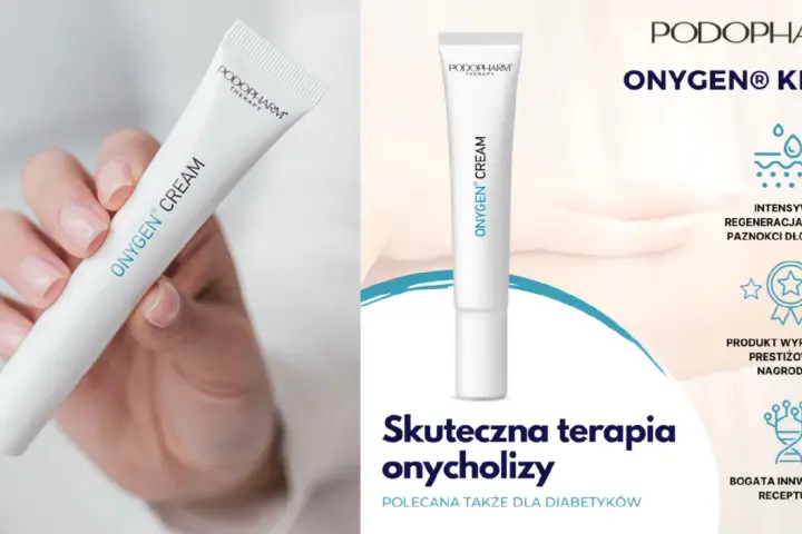 Krem ONYGEN® do intensywnej regeneracji paznokci dłoni i stóp, polecany w terapii onycholizy.