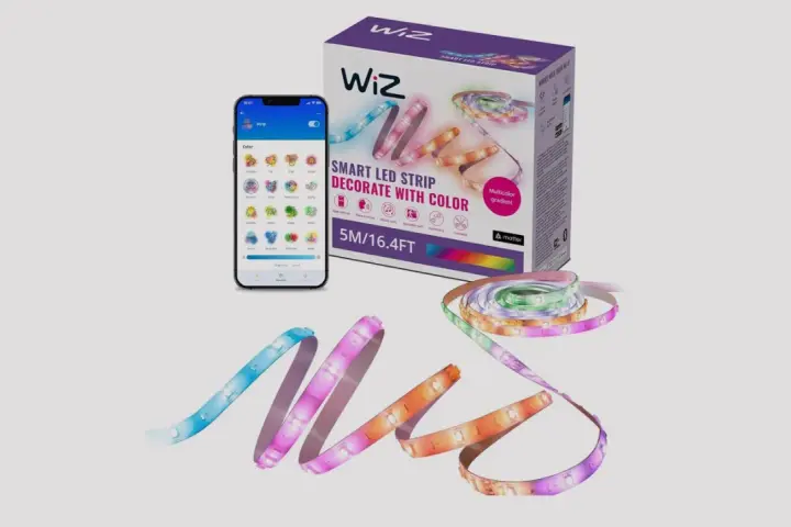 Iluminación con tiras led Wiz para decorar tu hogar con colores vibrantes. Controla la luz desde tu móvil.