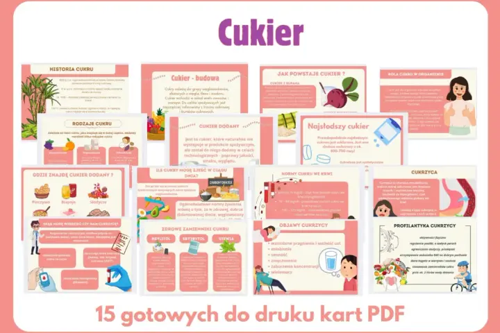 Opis cukierka z lektury: słodka substancja z trzciny cukrowej lub buraka, dodawana dla smaku i wyglądu.