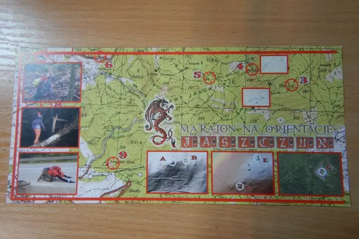 Mapa maratonu na orientację z zaznaczonymi punktami. Czy to wyzwanie, które każe Ci się zmierzyć z terenem?