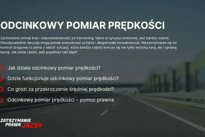 Odcinkowy pomiar prędkości na drodze. Dowiedz się, jak działa i co grozi za przekroczenie limitu.
