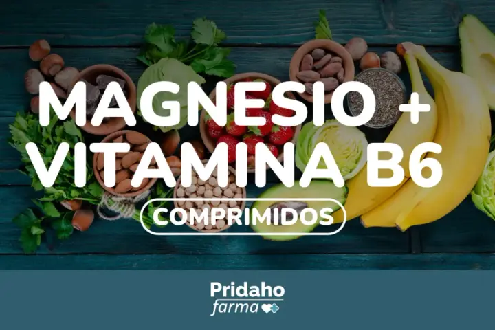 Magnesio y vitamina B6: comprimidos con frutas y frutos secos. Consulta los efectos secundarios antes de tomar.