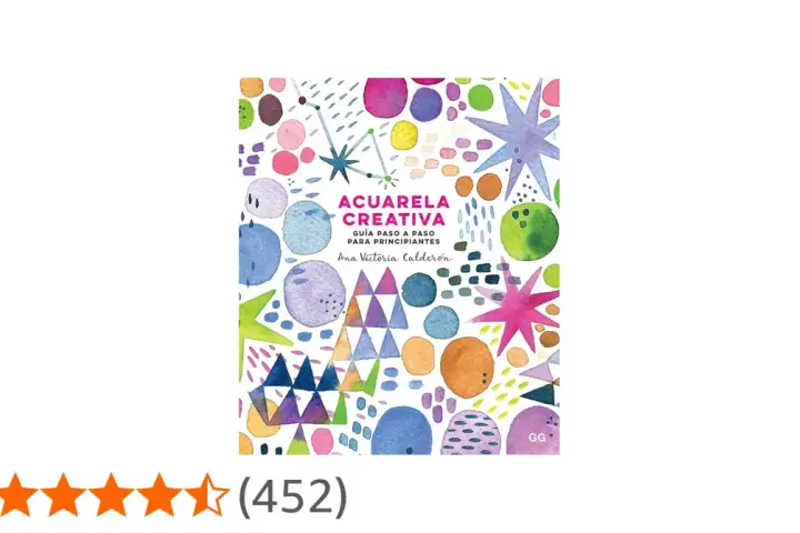 Libro "Acuarela Creativa" con vibrantes dibujos acuarela de formas y colores. Guía para principiantes de Ana Victoria Calderón.