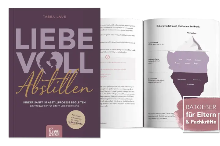 Buchcover "Liebevoll abstillen" zeigt Mutter mit Kind. Ein Ratgeber für Eltern & Fachkräfte, der das Thema abstillen wie angeht.