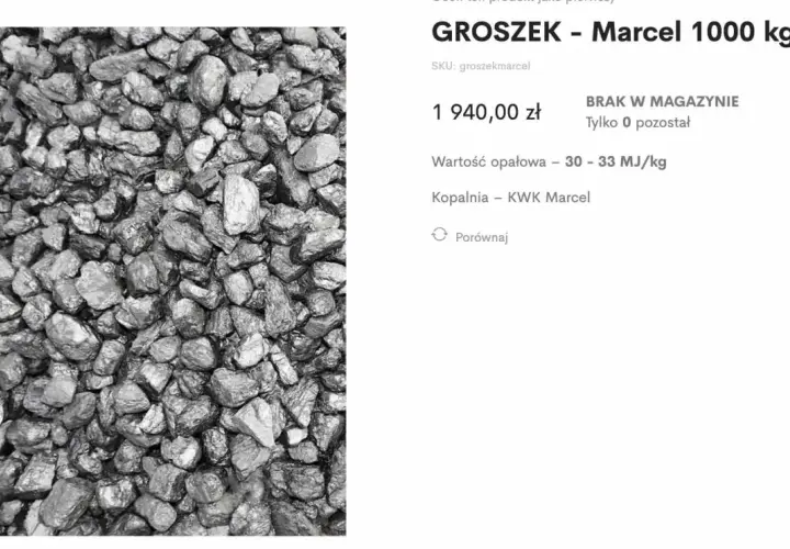 Groszek orzech Marcel, węgiel o wysokiej wartości opałowej, idealny do ogrzewania.