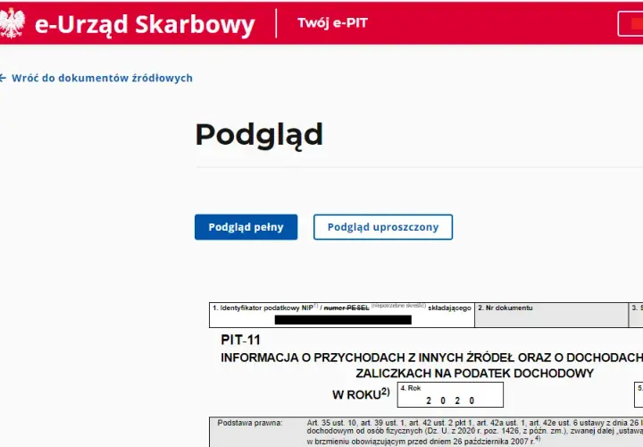 Twój e-PIT: Czy urząd skarbowy sam rozliczy Twój PIT-11?