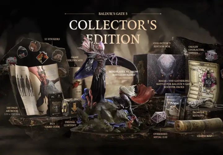 Kolekcjonerska edycja Baldur's Gate 3: figurka, artbook, kostka D20, mapka i inne gadżety. Premiera gry już wkrótce!