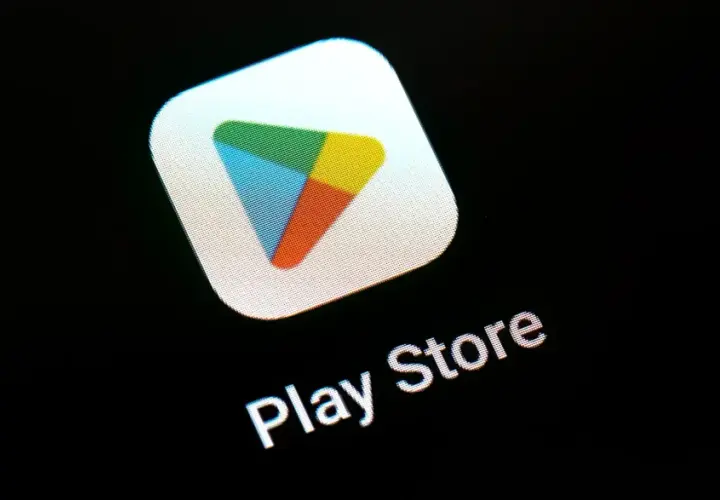 Ikona Google Play Store, symbol bezpieczeństwa i ochrony, z napisem "Play Store".