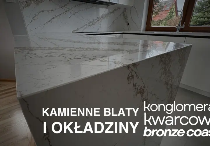 Kamienne blaty i okładziny z konglomeratu kwarcowego Cambria Bronze Coast.