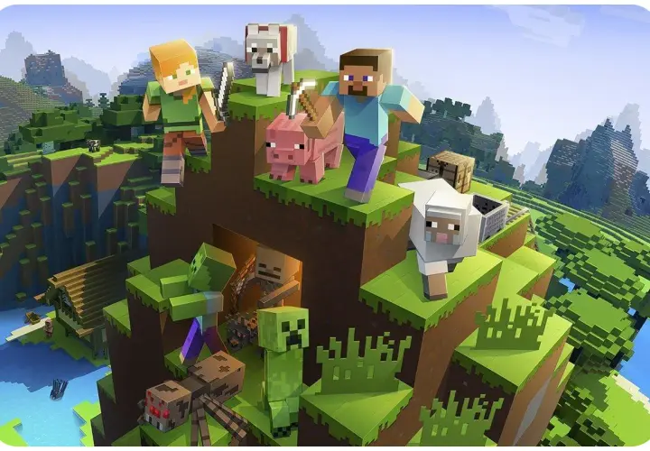 Postacie z Minecrafta: Steve, Alex, pies, świnia, owca, zombie, szkielet i pająk. Szukasz kodów do Minecraft?
