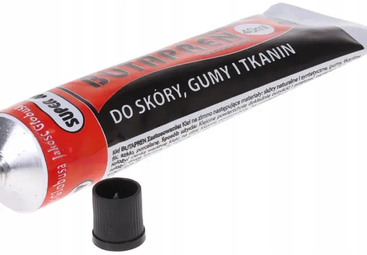 Tubka kleju BUTAPREN do skóry, gumy i tkanin. Idealny do napraw, gdy potrzebna jest mocna spoina.