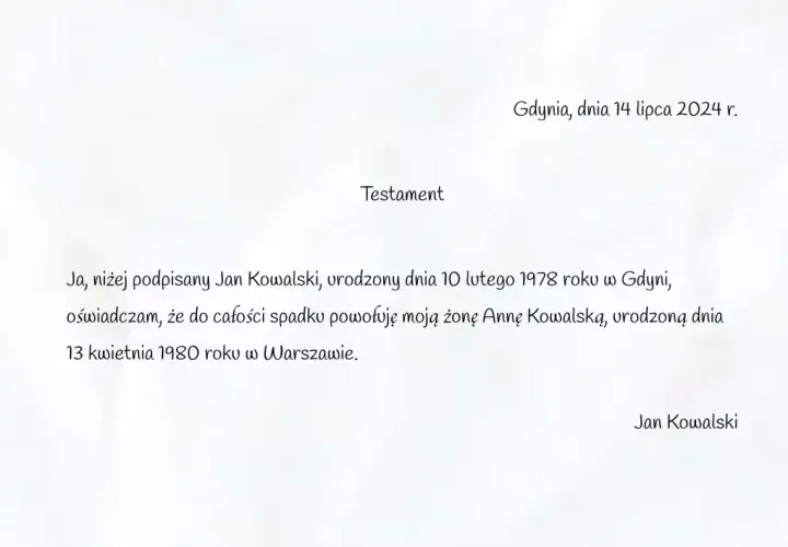 Testament wzajemny małżonków: Czy Twój jest ważny? Wzór