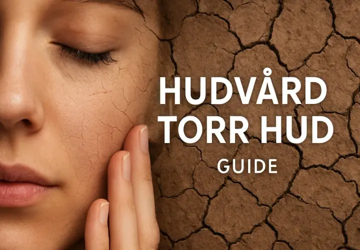 Närande hudvård för irriterad hud. En närbild av en kvinnas ansikte med torr, sprucken hud som liknar torkad jord.
