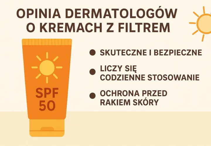 Krem z filtrem SPF 50, zawierający m.in. diethylamino hydroxybenzoyl hexyl benzoate, jest skuteczny i bezpieczny. Ważne jest codzienne stosowanie dla ochrony przed rakiem skóry.