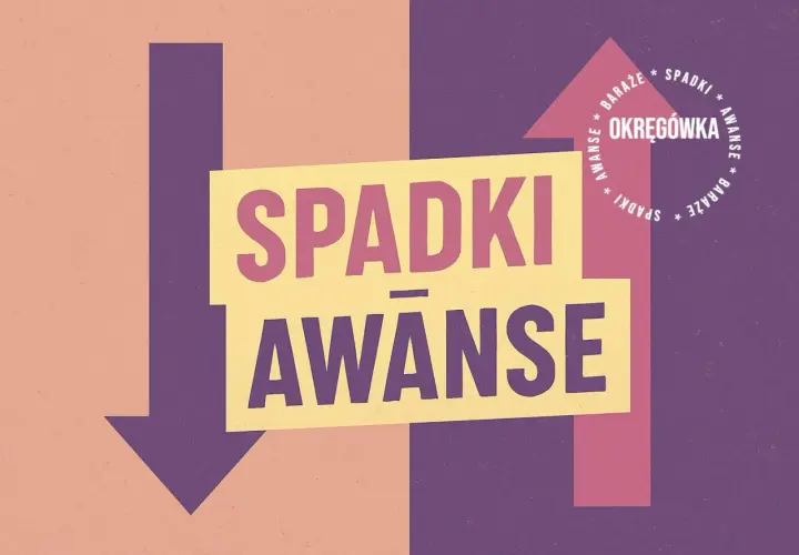 Grafika z napisem "SPADKI" i "AWANSE", symbolizująca zmiany w ligach. Ile drużyn spada z 1 ligi?