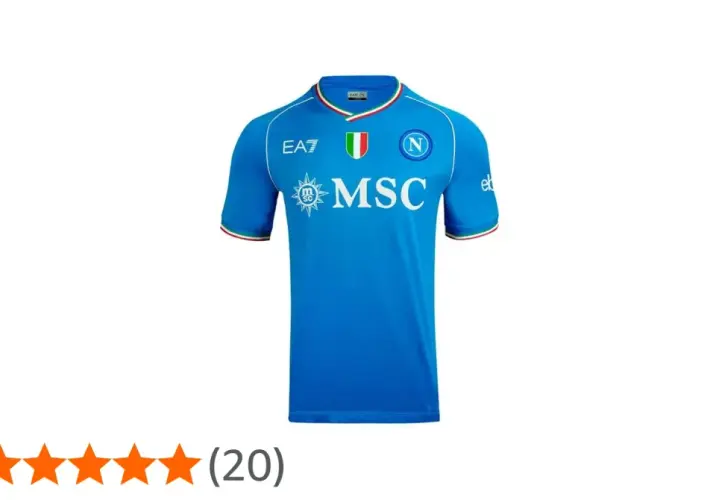 Niebieska koszulka Napoli z logo MSC i herbem Włoch. Idealna dla każdego fana!
