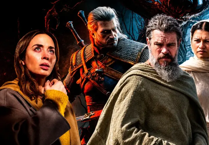 Geralt z Rivii w zbroi, obok niego Emily Blunt, Josh Brolin i Zendaya. Zapowiedź wiedźmin 3 nowy dodatek.