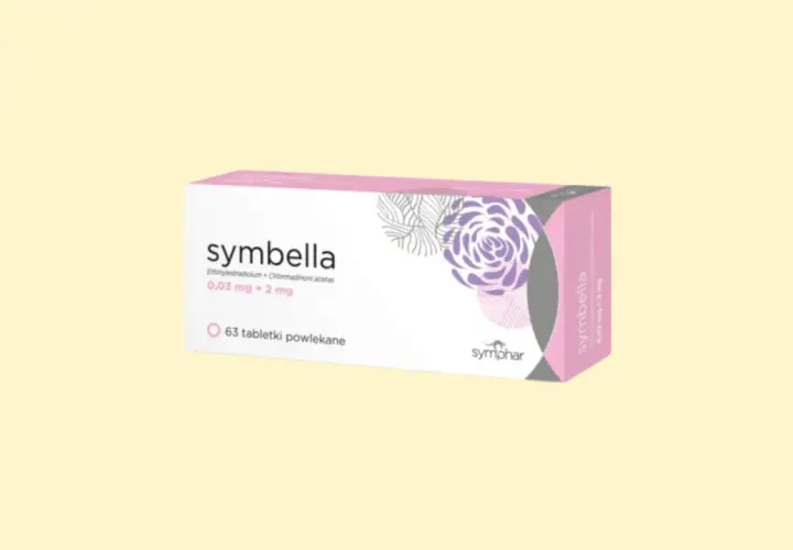 Symbella - tabletki powlekane, 0,03 mg + 2 mg. Stosowany jako trittico na co? Opakowanie zawiera 63 tabletki.