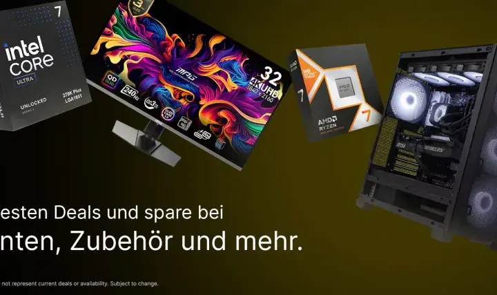 Intel Core Ultra & AMD Ryzen Prozessoren, Gaming-PC, Grafikkarte, RAM und 4K-Monitor. Erfahre mehr über die Specs!