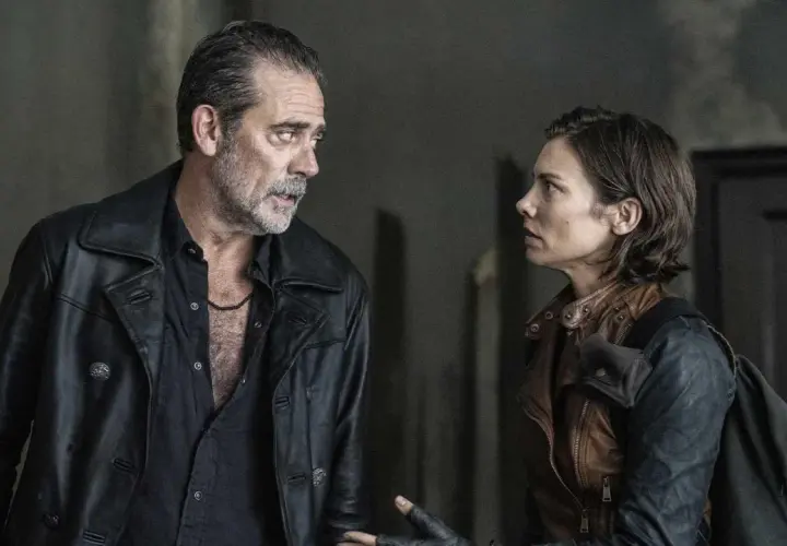 Negan i Maggie w napiętym dialogu, jakby z serialu The Walking Dead.
