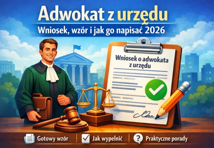 Adwokat z urzędu: wniosek, wzór i jak go napisać 2026. Gotowy wzór, jak wypełnić i praktyczne porady.