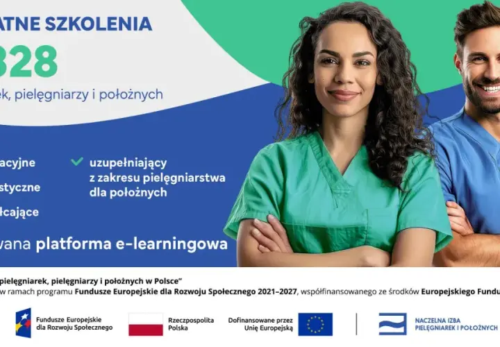 Bezpłatne kursy specjalistyczne dla pielęgniarek i położnych. Dedykowana platforma e-learningowa.