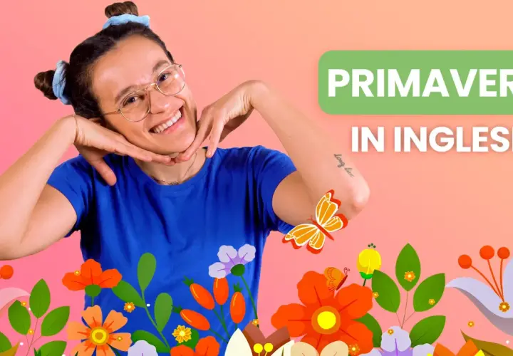 Ragazza sorridente con fiori e farfalle, un invito a scoprire la "primavera in inglese".